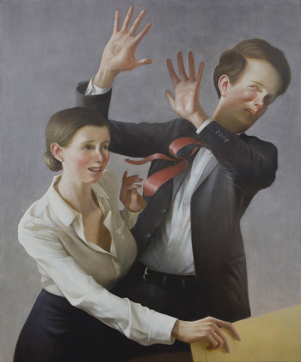   The Incident,  2021  Oil on canvas, 36 x 30 inches 