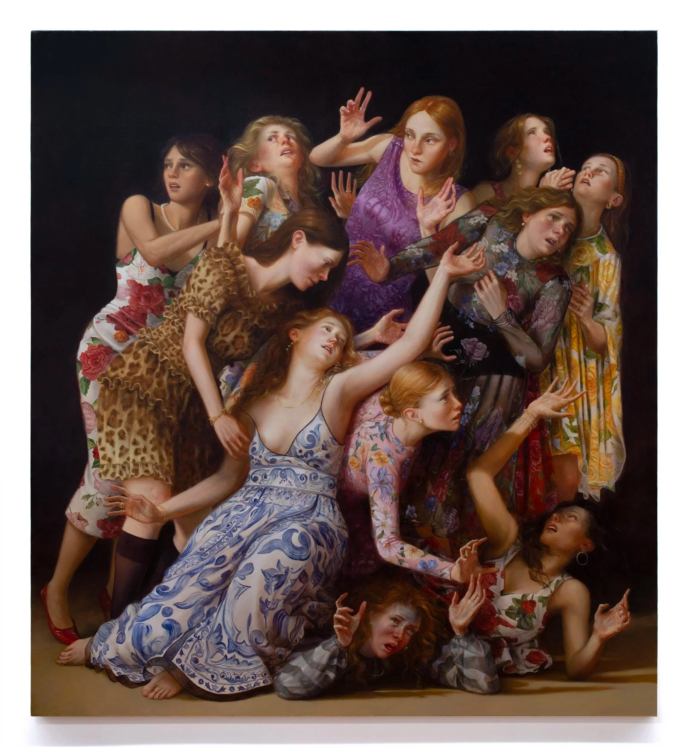    The Exit,  2025  Oil on canvas, 68 × 62 inches  