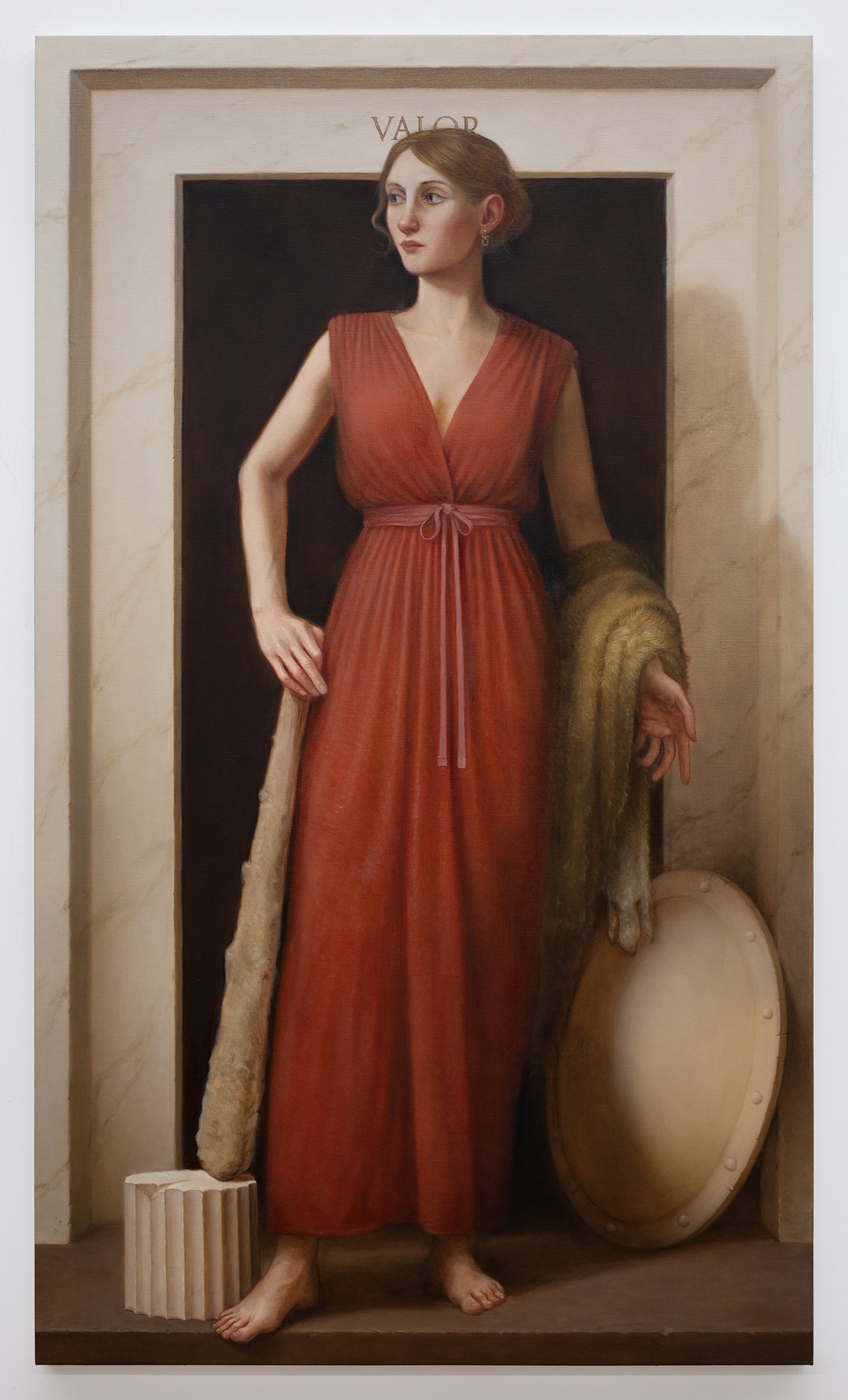    Valor  ,  2026  Oil on canvas 60 × 35 inches 