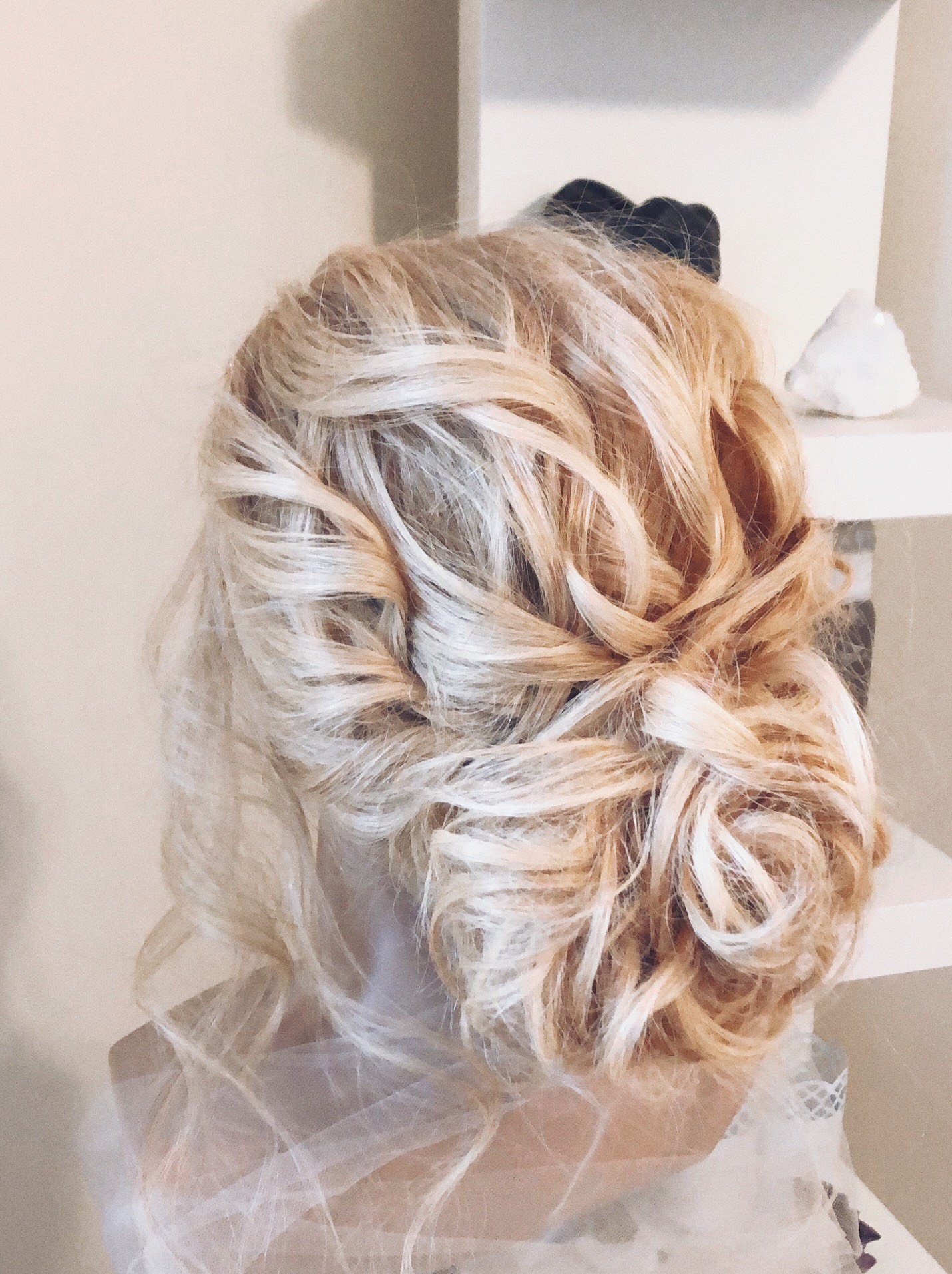 Textured low bun in back