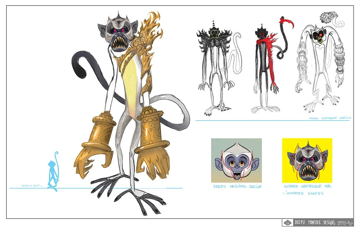 monkeys / raj turning into a demon