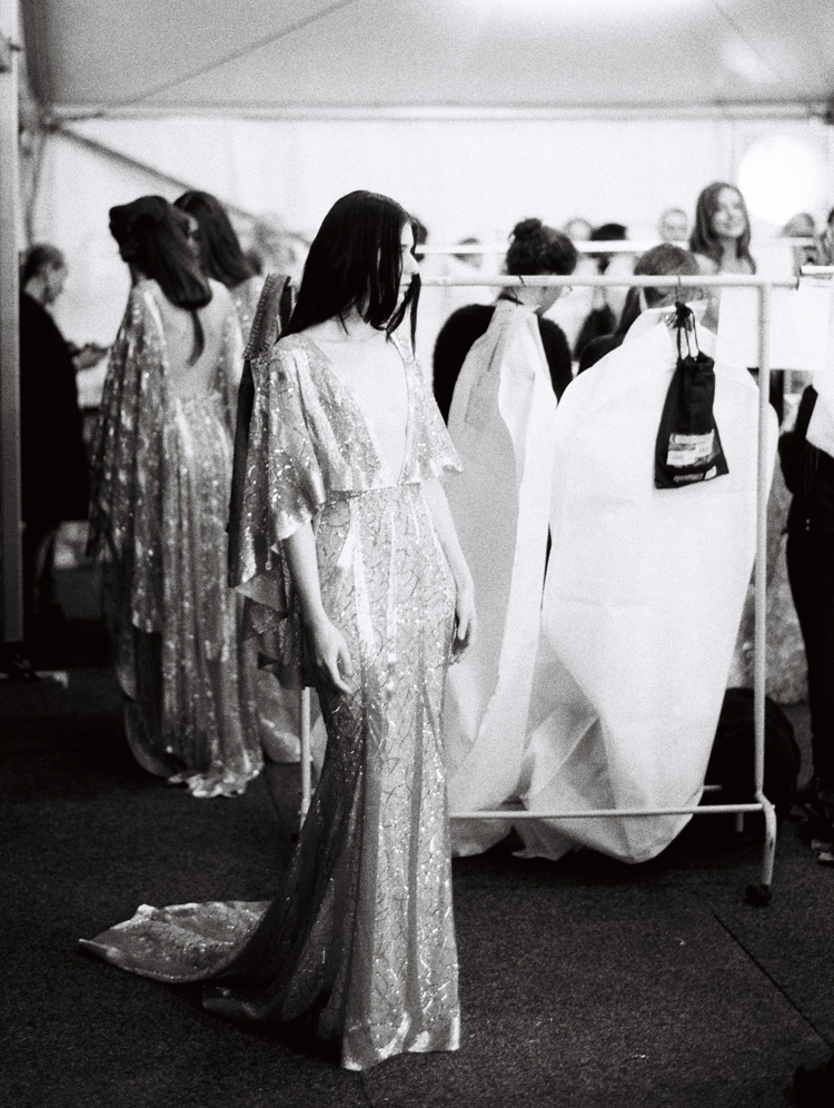 paolo sebastian-wedding gown-backstage-adelaide fashion festival