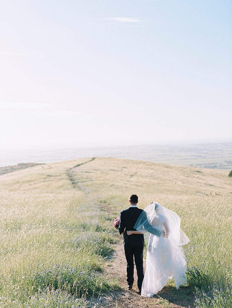 mcallen vale wedding photography-bride and groom-walking on top of hill