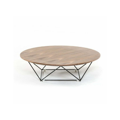 round wood top chrome base modern coffee table coastal sleek calling it home.png