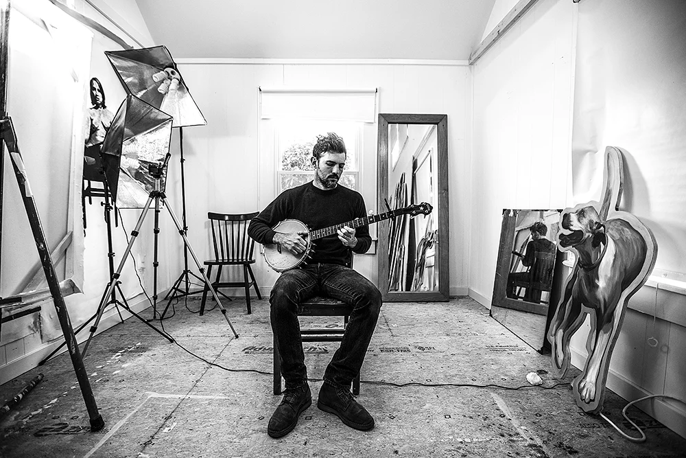 SCOTT AVETT INSIDE HIS PAINTING STUDIO