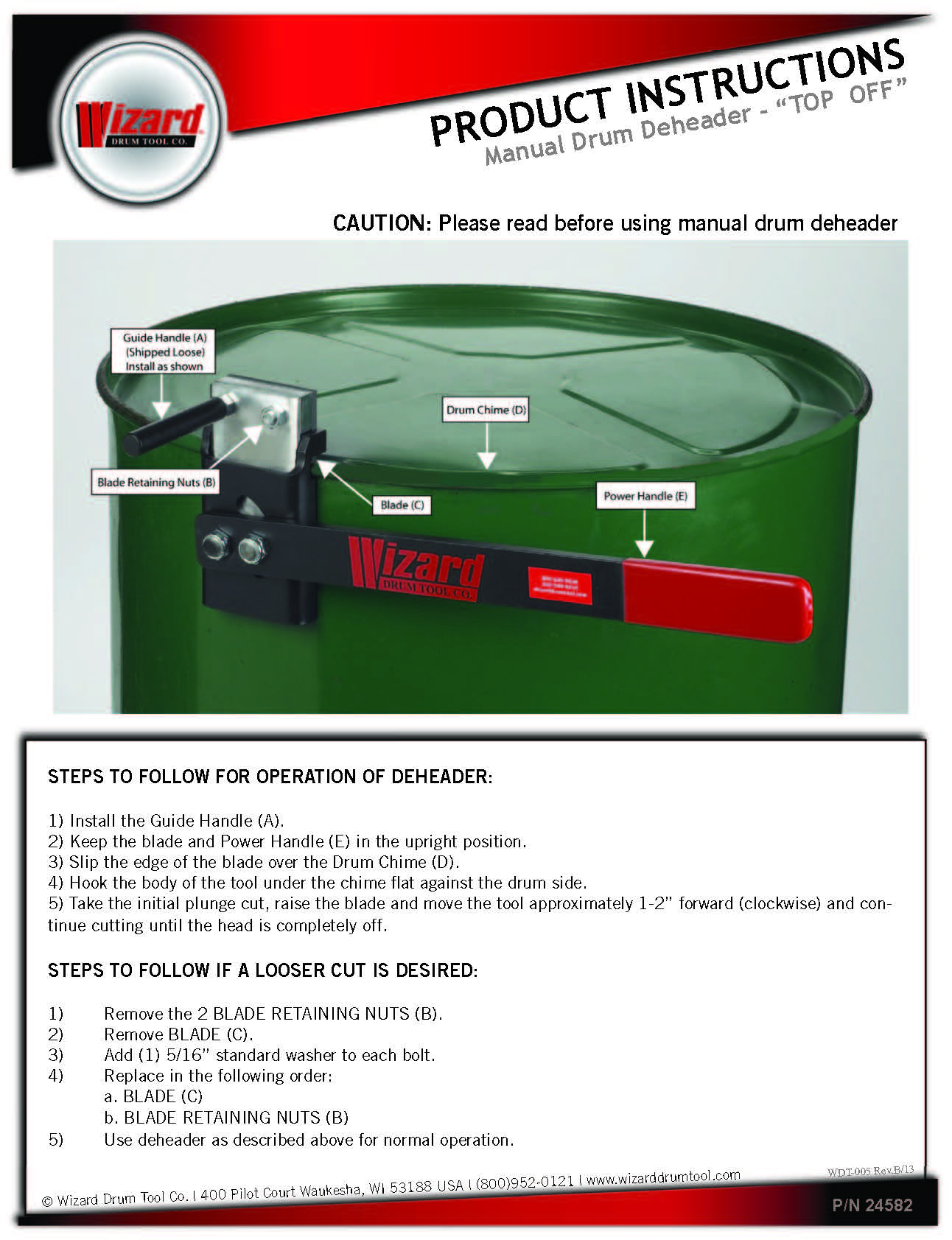 MANUAL TOP-OFF INSTRUCTIONS