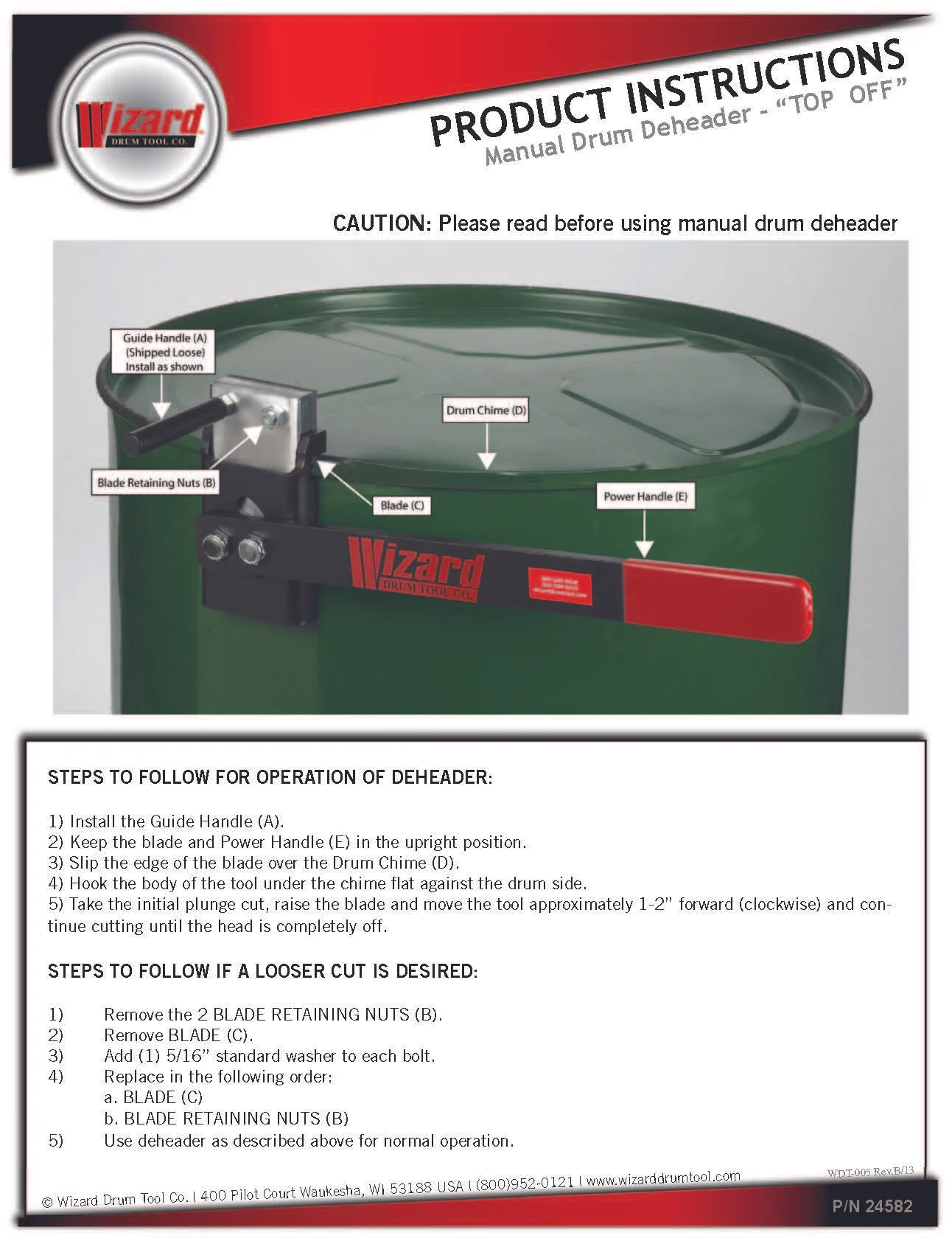 MANUAL TOP-OFF INSTRUCTIONS