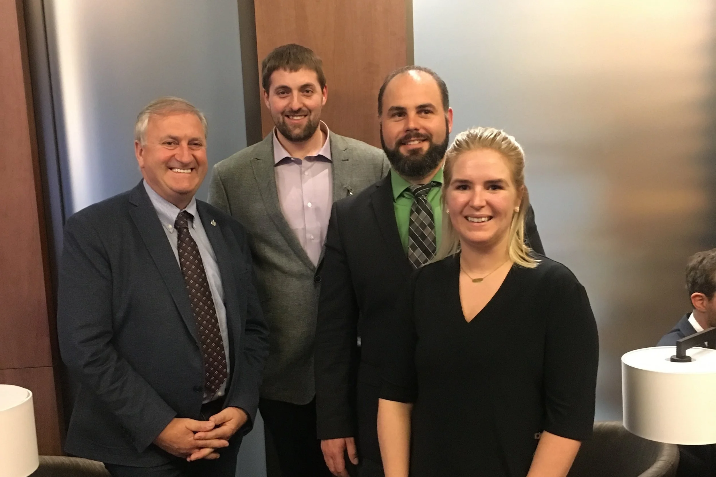MP Jean-Claude Poissant, Jon Giret, Nicholas Budd, Tiffany Martinka
