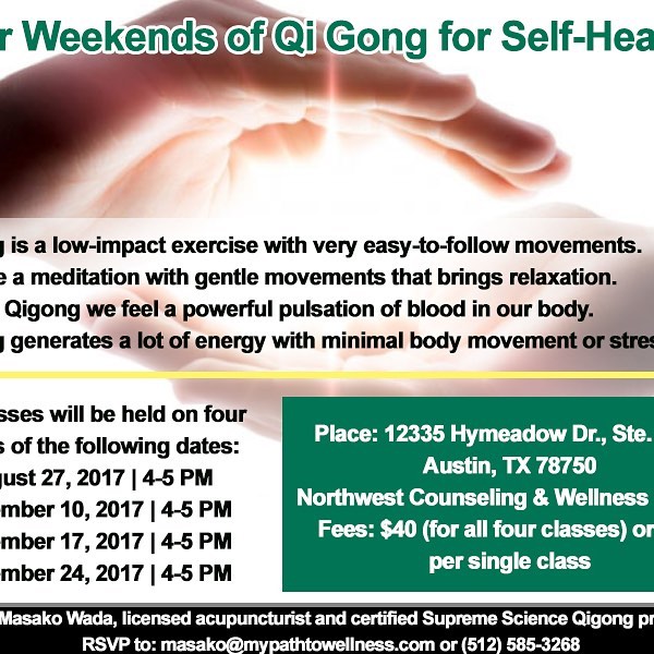 We're hosting a Qigong event on Aug 27!