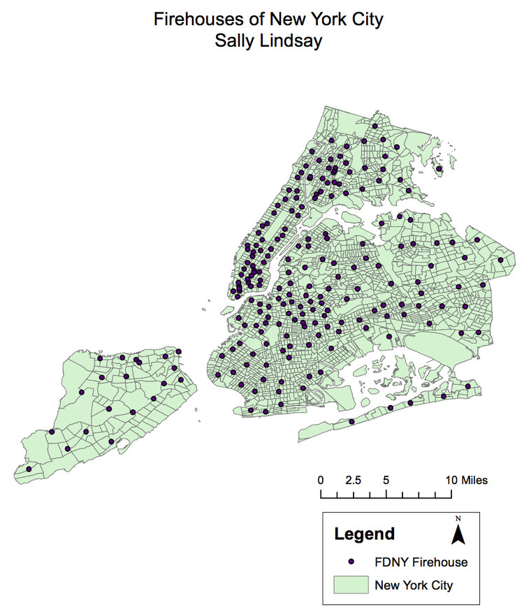 This is a mapping of NYC's firehouses