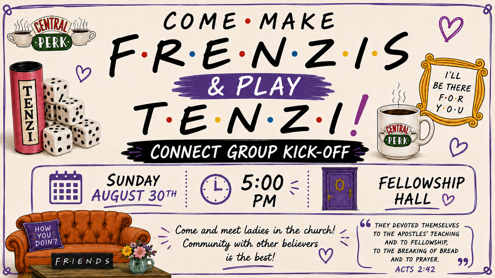 Ladies connect group kickoff &amp; tenzi night!