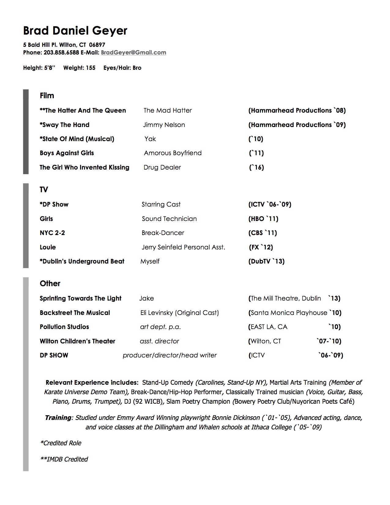 Brad Daniel Geyer Theatrical Resume 2016.jpg