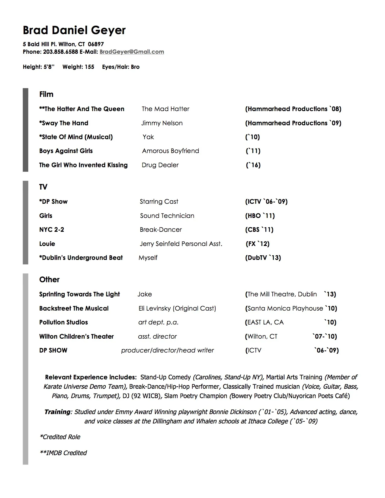 Brad Daniel Geyer Theatrical Resume 2016.jpg