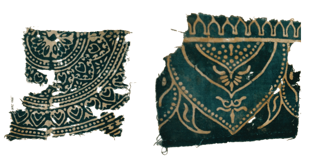 Block printed fabric found at Al Fustat. Source: Asmolean Museum