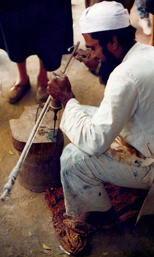 Dr. Ismail Khatri demonstrates block making