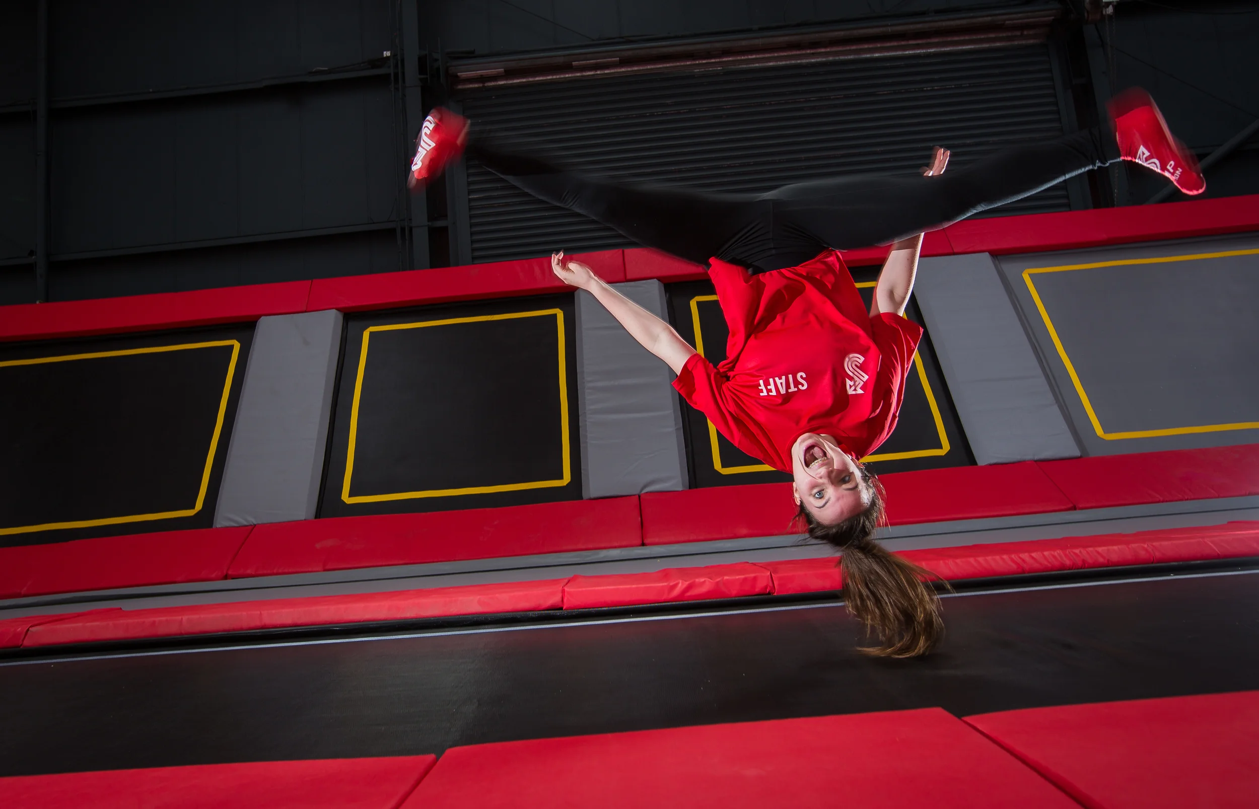 One of the amazing team kinetix members at our trampoline park