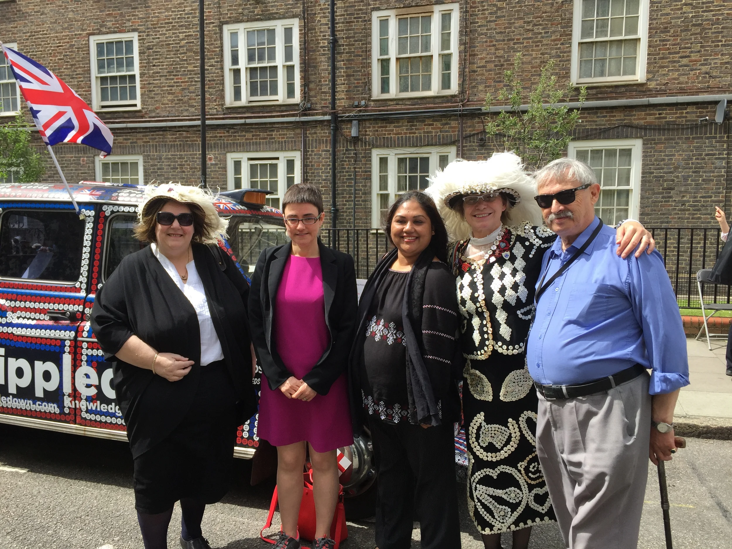Larraine with some of the members of Camden Councillors the leader Sarah Hayward is in the Pink dress. 