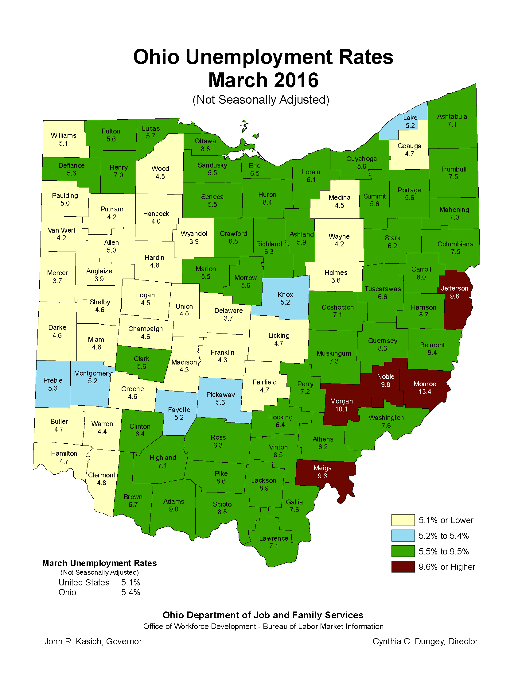 Ohio Unemployment Rates by County — Brian J. Smith, Attorney