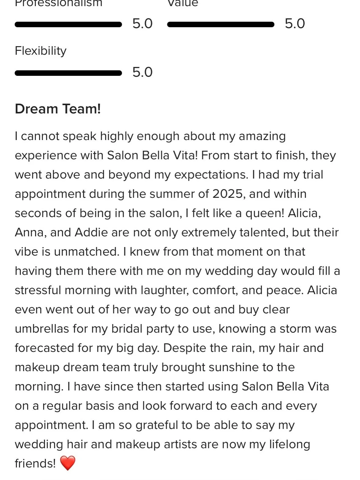 We have you COVERED for wedding day hair and makeup services💕 We are SO excited to work with so many beautiful brides this season!💍 Email salonbellavitamilford@gmail.com to inquire on pricing and availability for 2026-2027 wedding dates!