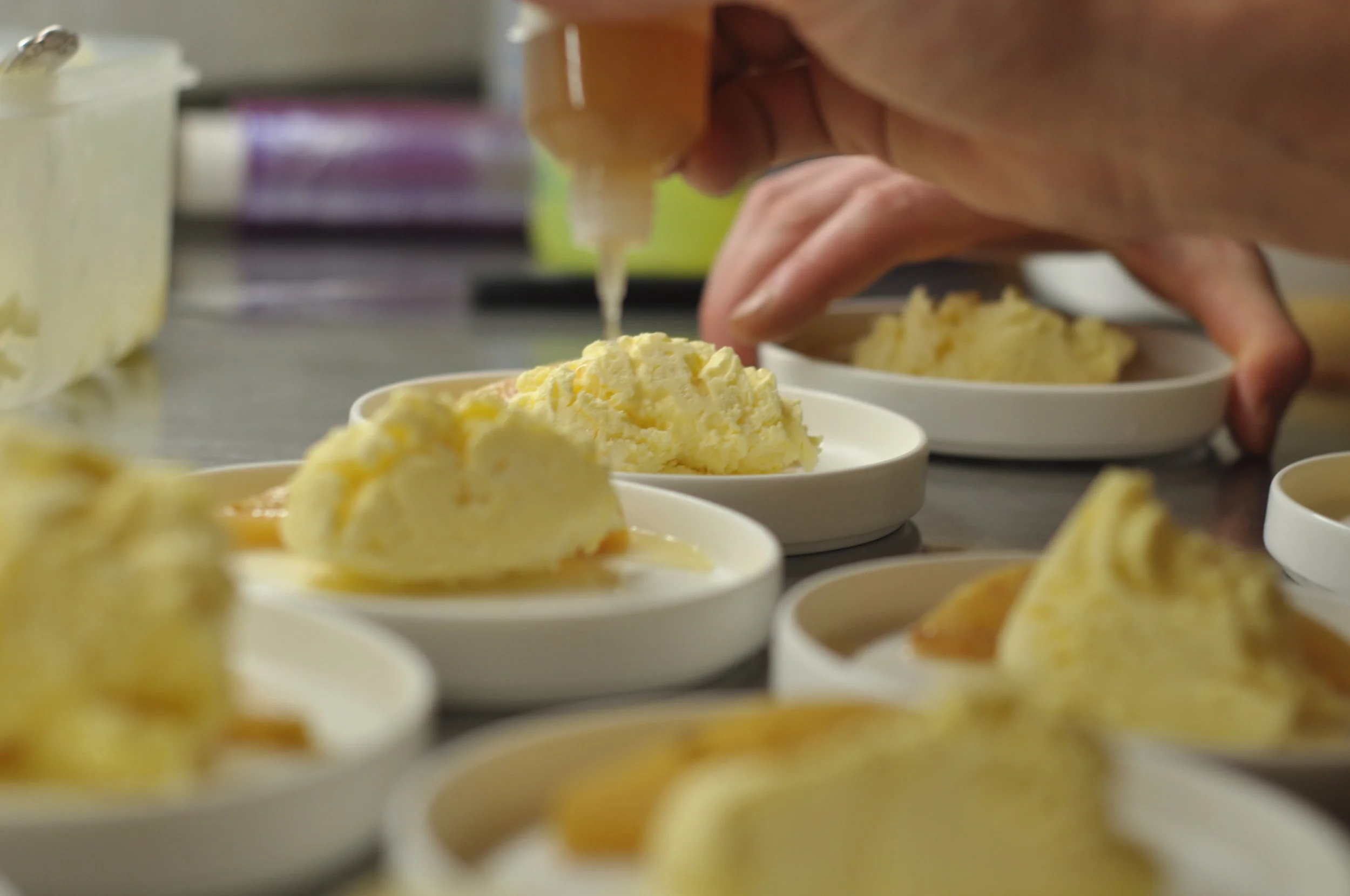 Josh Pollen and Mike Knowlden of Blanch & Shock finish a beeswax parfait with quince tincture