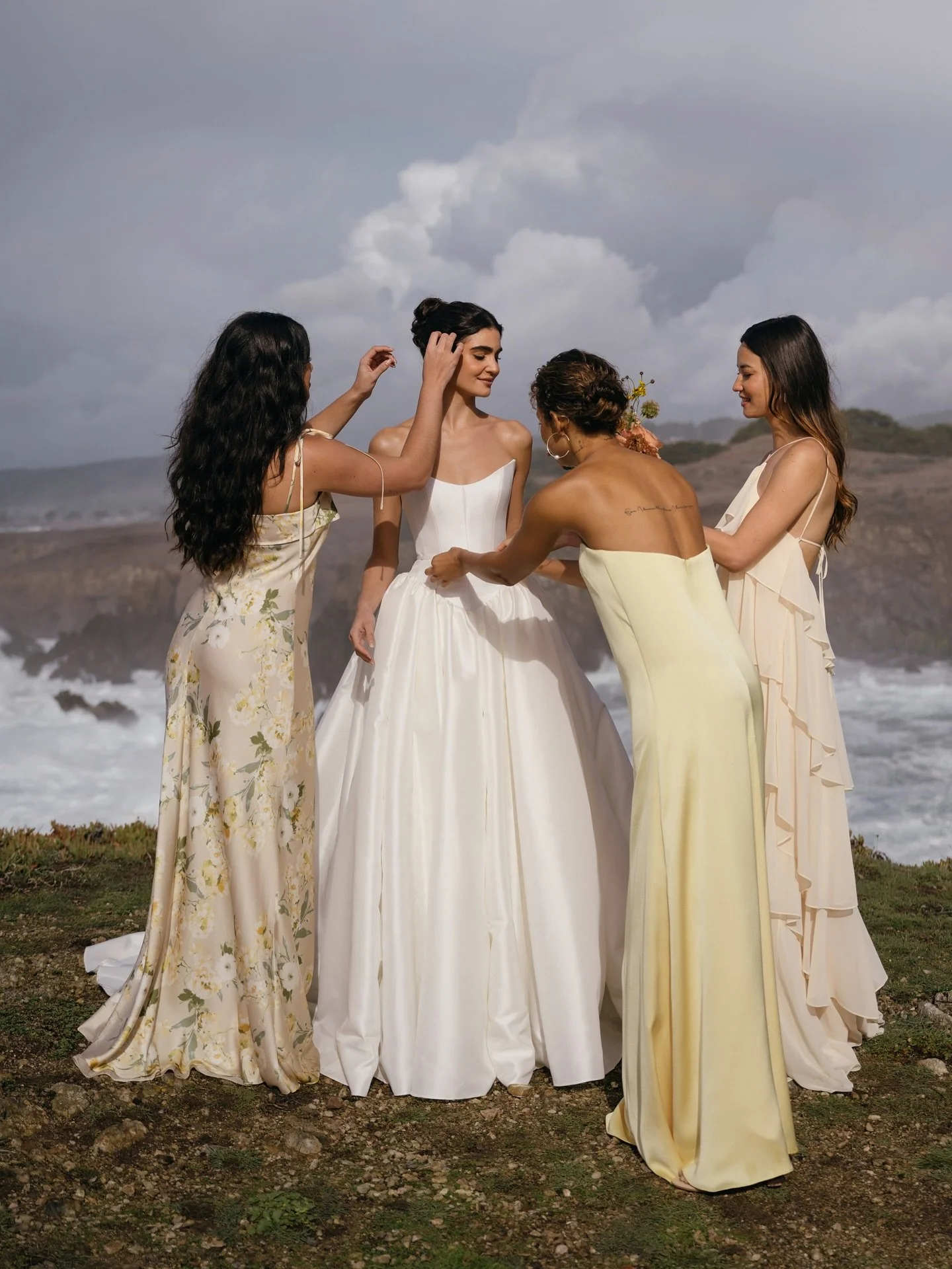 Save this for inspo for you *and* your bridesmaids 💛

We love a bride who curates her entire vibe &mdash; from the gown to the girl gang.
Find your dream dress with us, then explore our curated collection of bridesmaids at @thepartybyellejames ✨