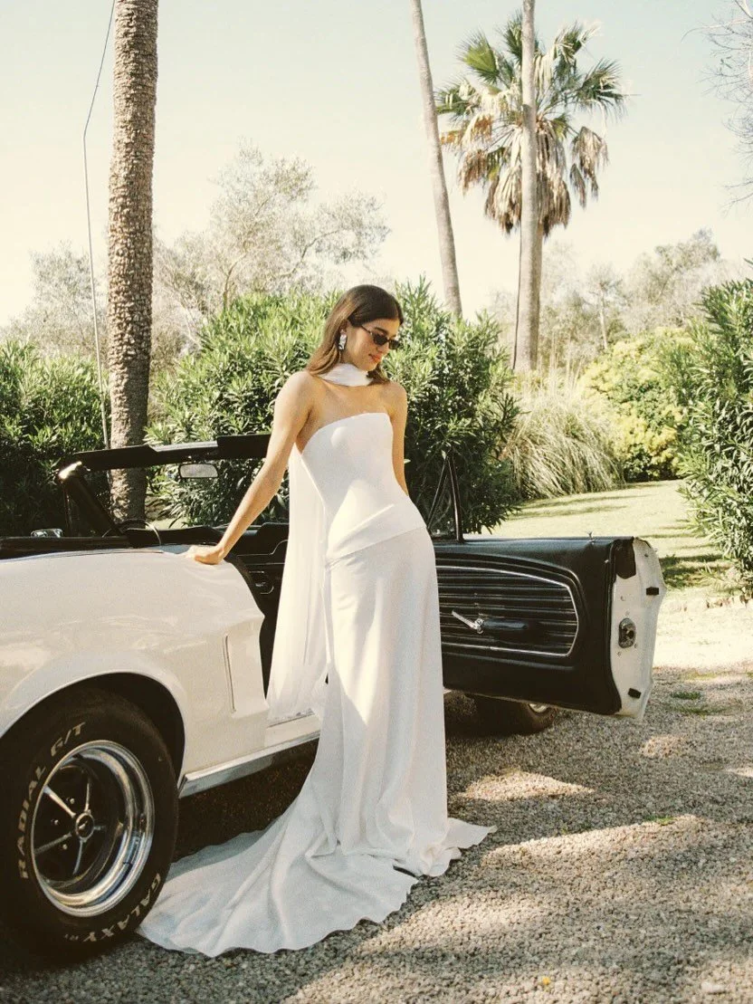 We&rsquo;ve been eagerly awaiting this one&hellip; meet Andie by @mwlbride 🤍 A modern satin dream with the prettiest drape and an effortlessly sculpted silhouette.
