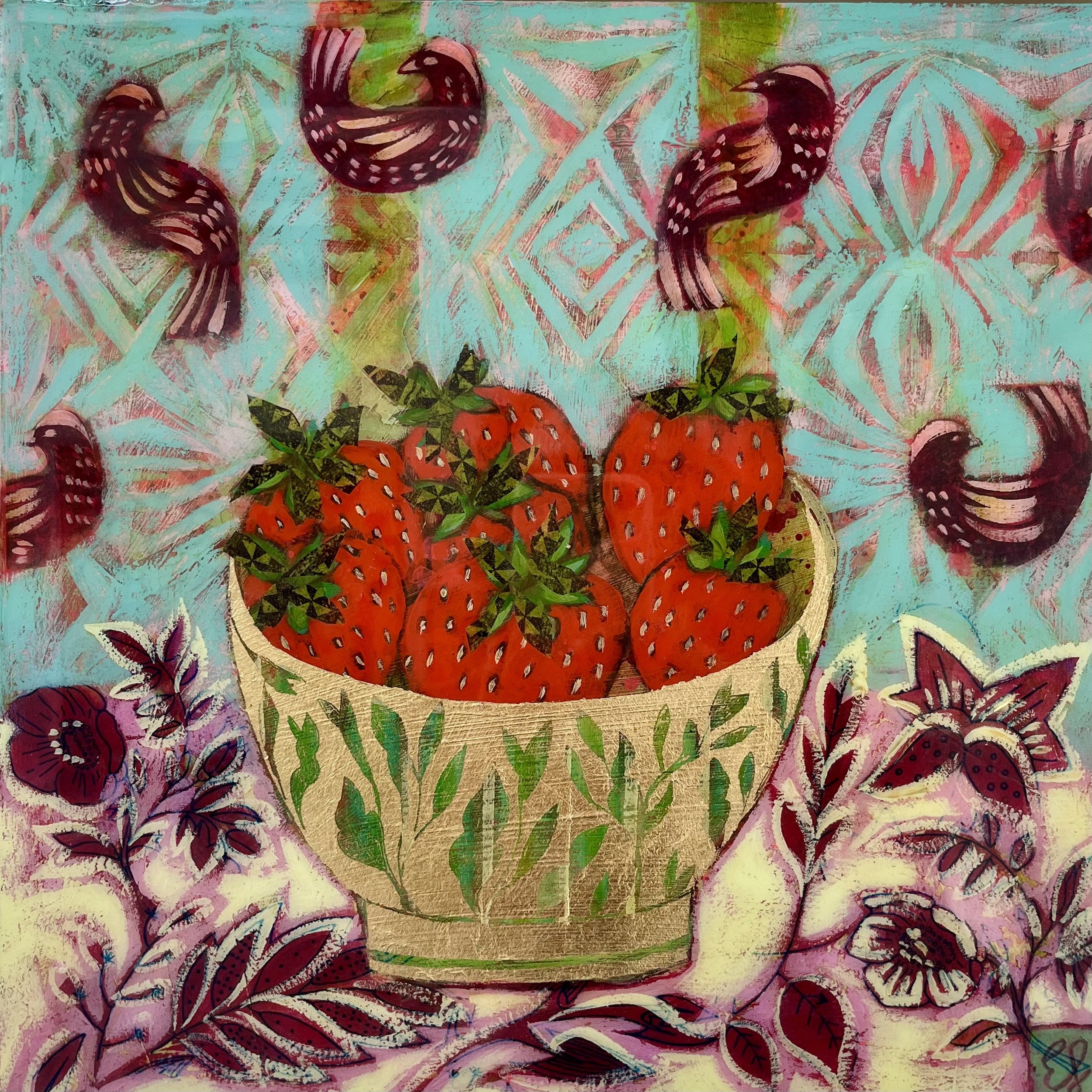 The Golden Bowl, 30 x 30 cm, 38 x 38 cm, Mixed media on wooden panel, £545.jpg