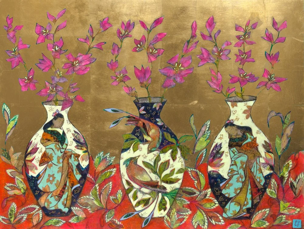 Graceful Trinity, 96 x 126 cm (Framed size) Mixed media on wooden panel, £3,495 .jpg