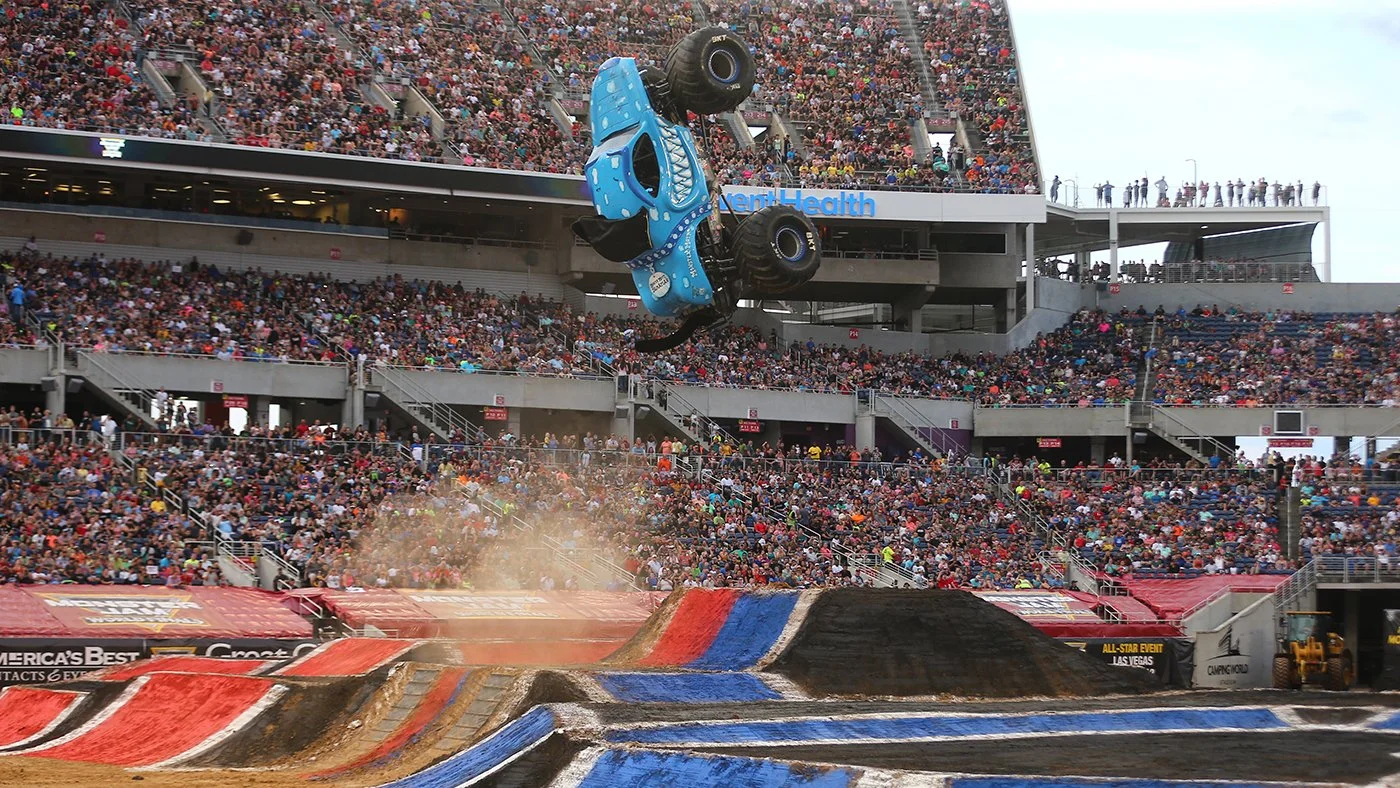 The newest championship for Monster Jam literally reached new heights. Photo Credit: Brett Moist and Monster Jam.