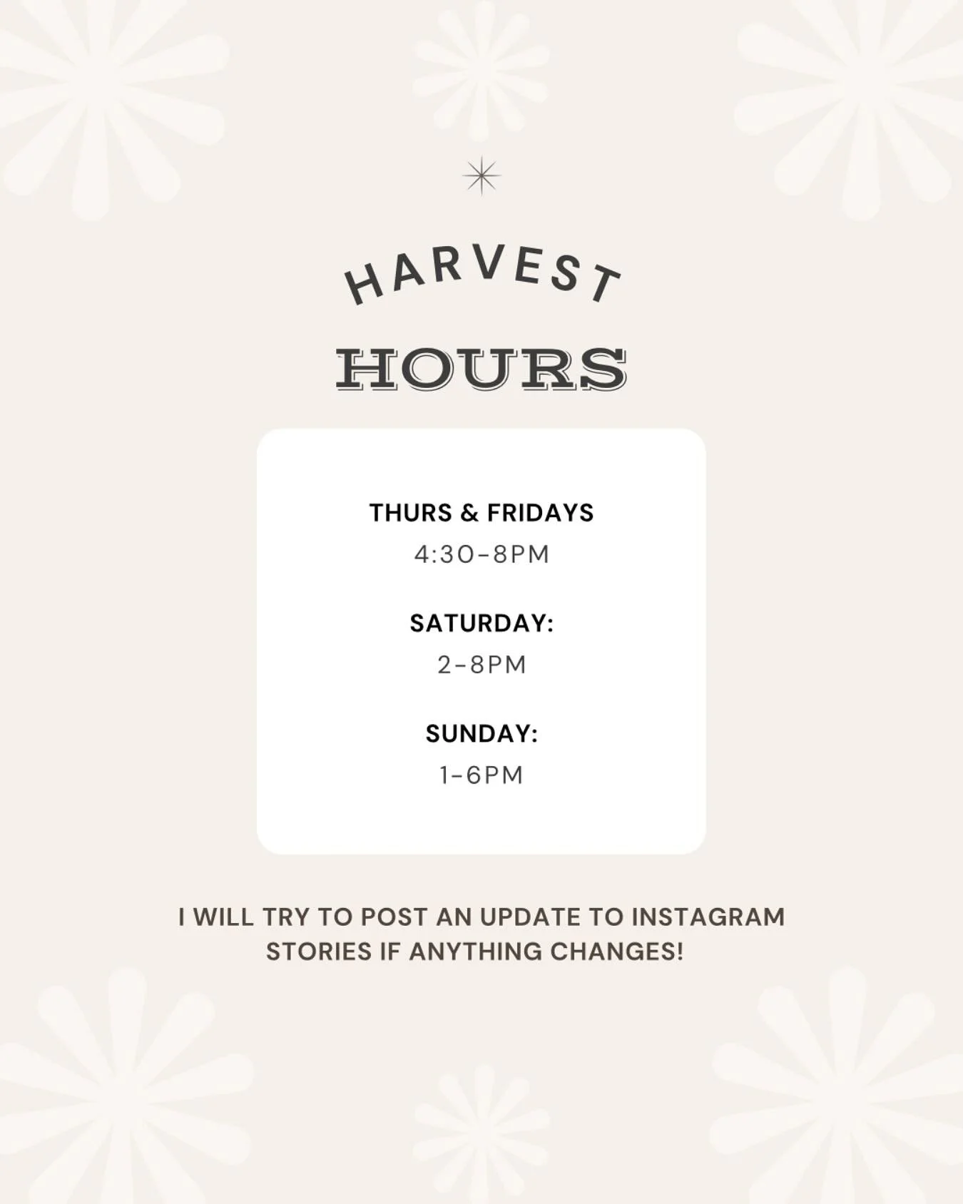 Hiiiiii Ya&rsquo;ll - please bear with me as I get knee deep into harvest. I might show up to the tasting room a few minutes late or be covered in juice, but I&rsquo;m gonna work really hard to keep the wine in your glasses! The only slight change is