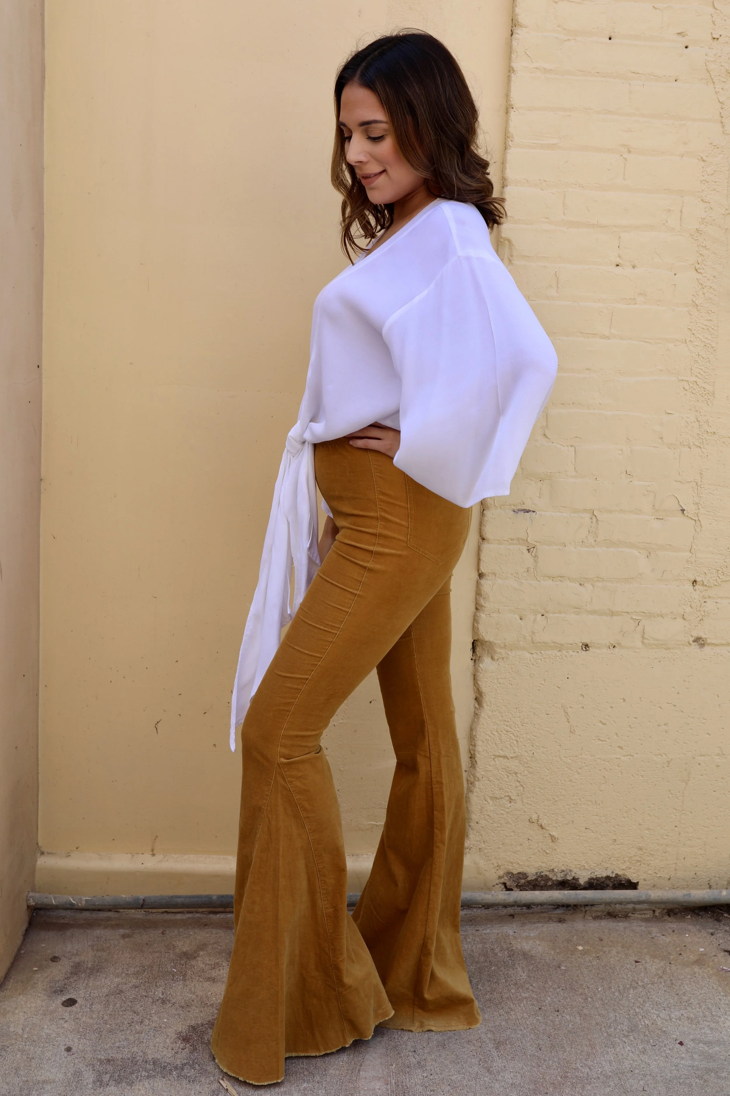 mustard corduroy flares
