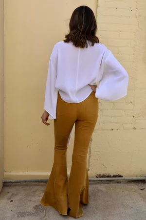 Mustard Corduroy Flares —