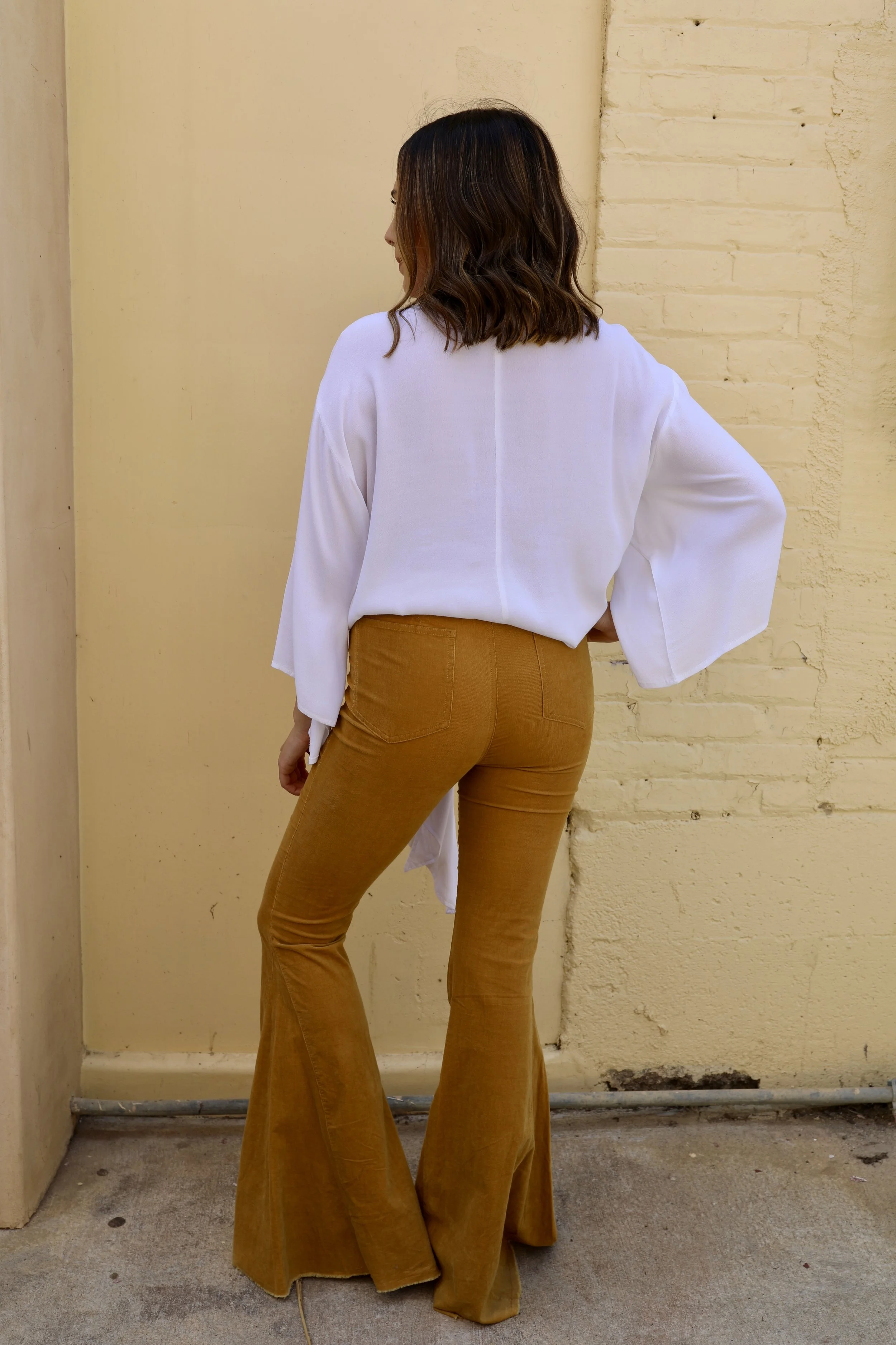 mustard corduroy flares