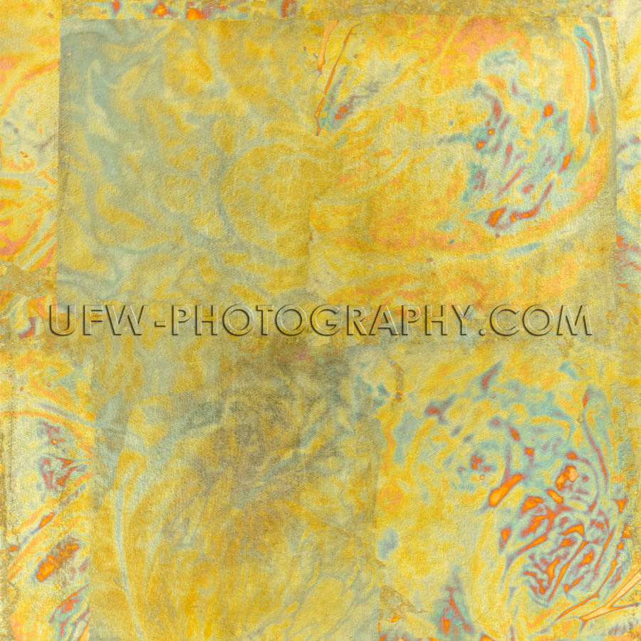 Abstract gold yellow orange blue metal square background XXL Sto