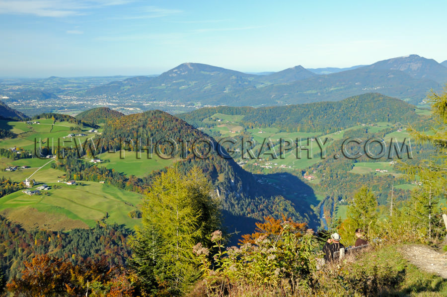 Spectacular, panoramic view of the beautiful autumn alpine lands