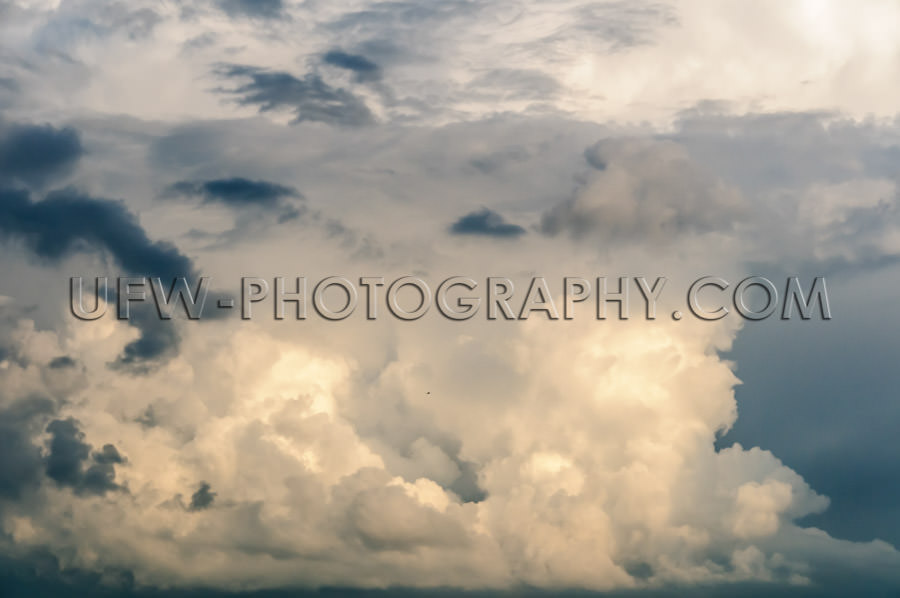 Dramatic cloudscape large towering cumulus clouds Stock Image