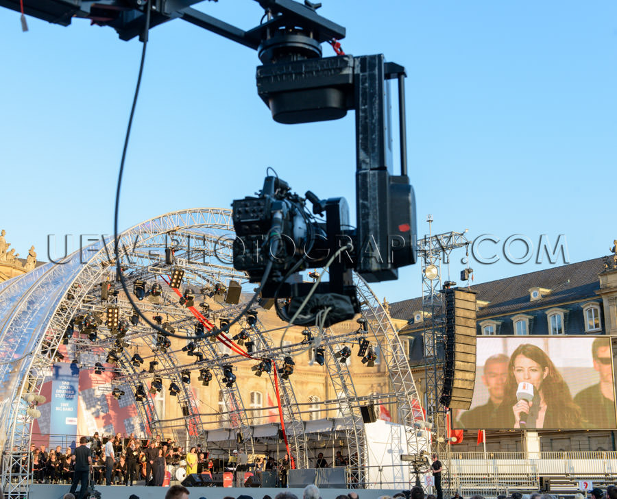 Music performance big band outdoor stage tv-camera crane visual 