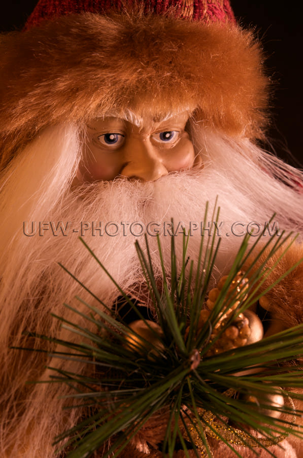 Santa Claus portrait in a serene mood, macro image - Stock Image