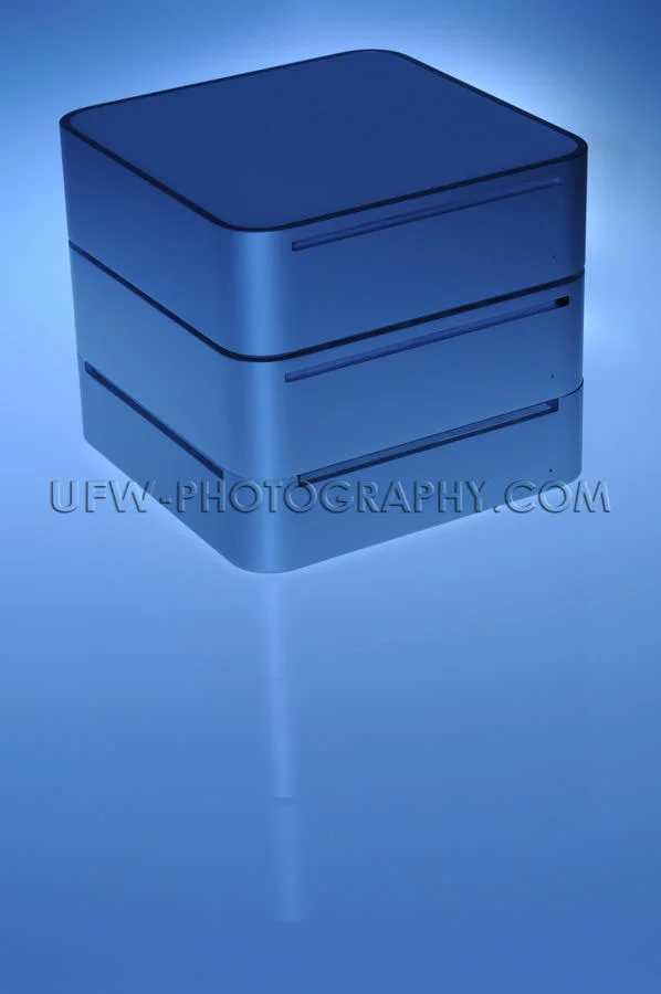 Mini computer stack technology studio product shot illuminated b