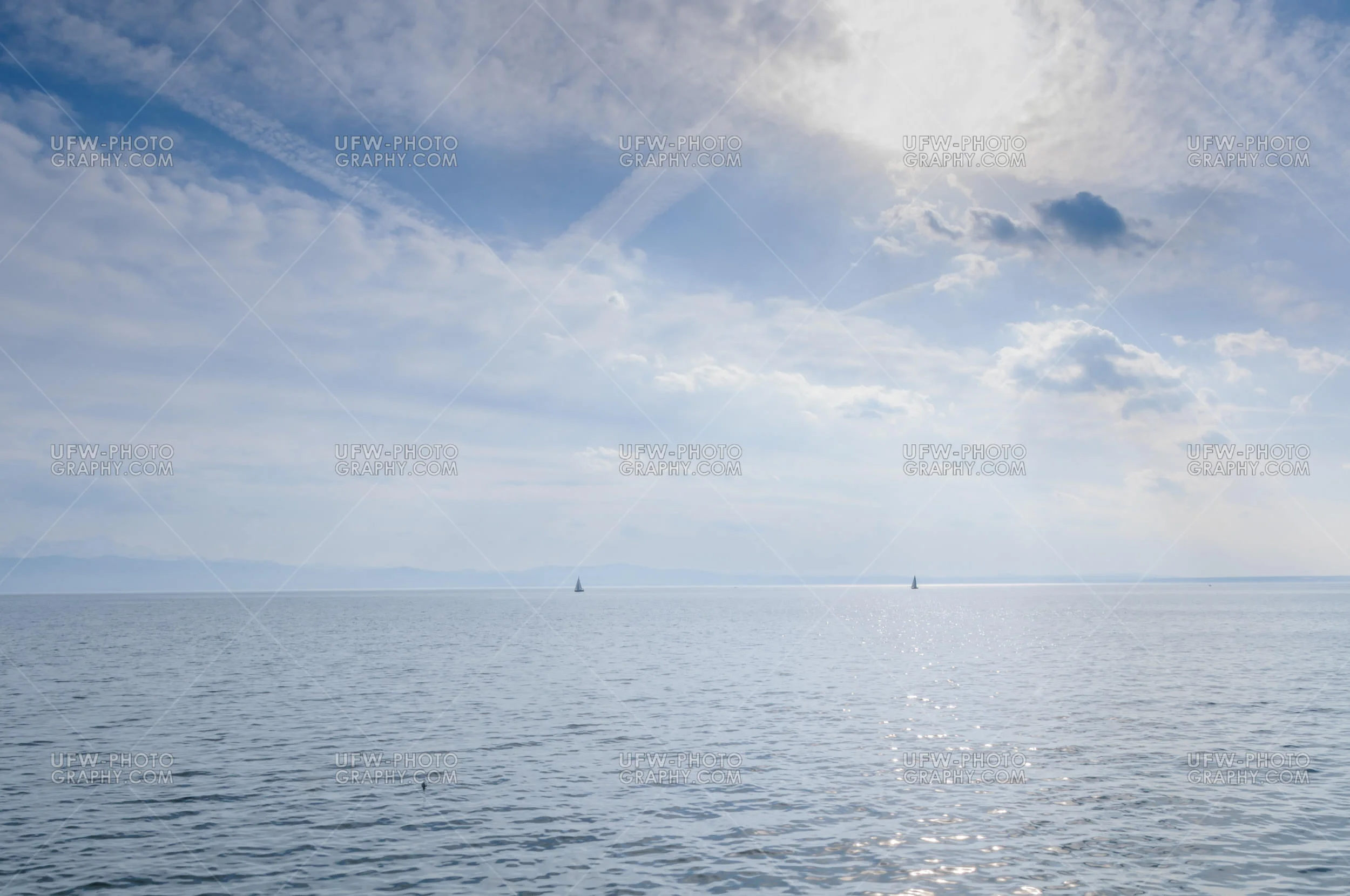 Blauer See Aussicht Dramatisch Blauer Bewölkter Sommerhimmel Ho