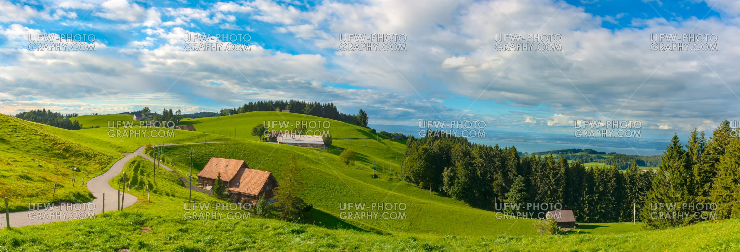 Fantastisch Schweiz Alpen Berg Panorama Wiesen Hügellandschafte