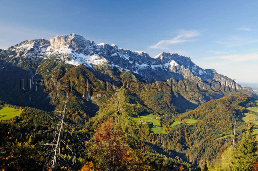 Malerisch Alpental Landschaft Bergrücken Stock Foto