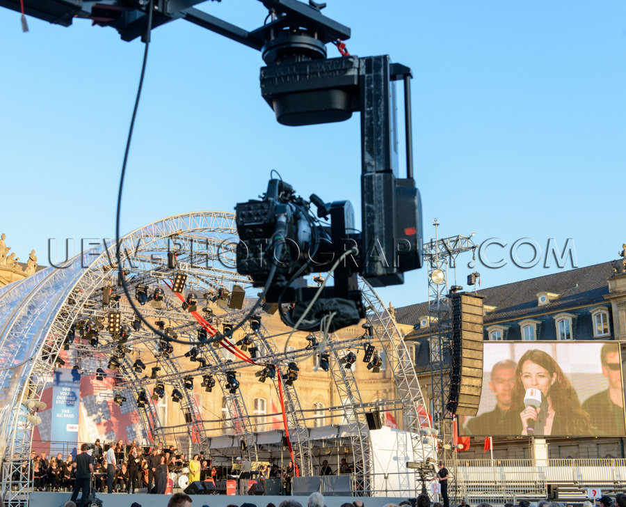 Konzert Bigband Im Freien Bühne Fernsehkamera Kamerakran Monito