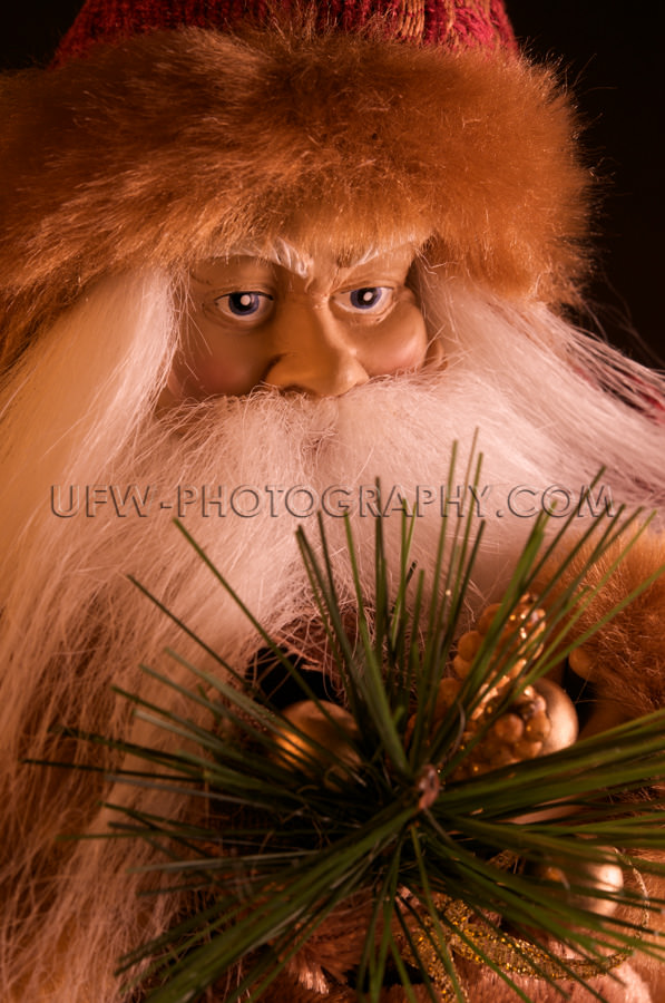 Weihnachtsmann Porträt In Heiterer Stimmung Makro Bild Stock Fo