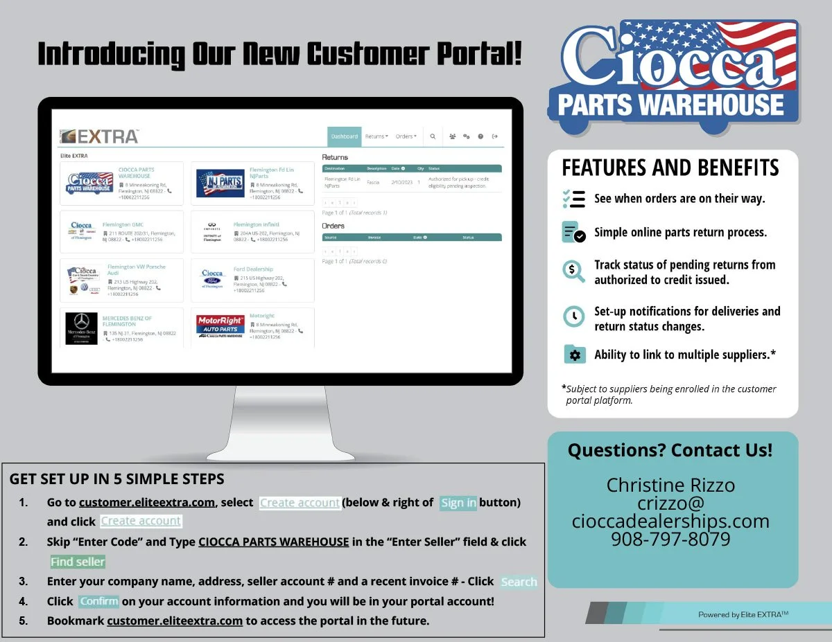 Parts Order Tracking — Ciocca Parts Warehouse Auto Parts Delivery for