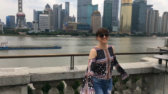 Artist Christy Lee Rogers with her Muses at Art Labor, Shanghai 2018