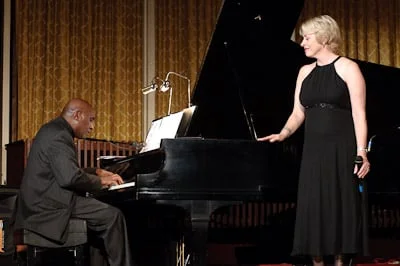 Onstage with pianist Nat Phipps at “A Place for Jazz” concert series, Schenectady, NY