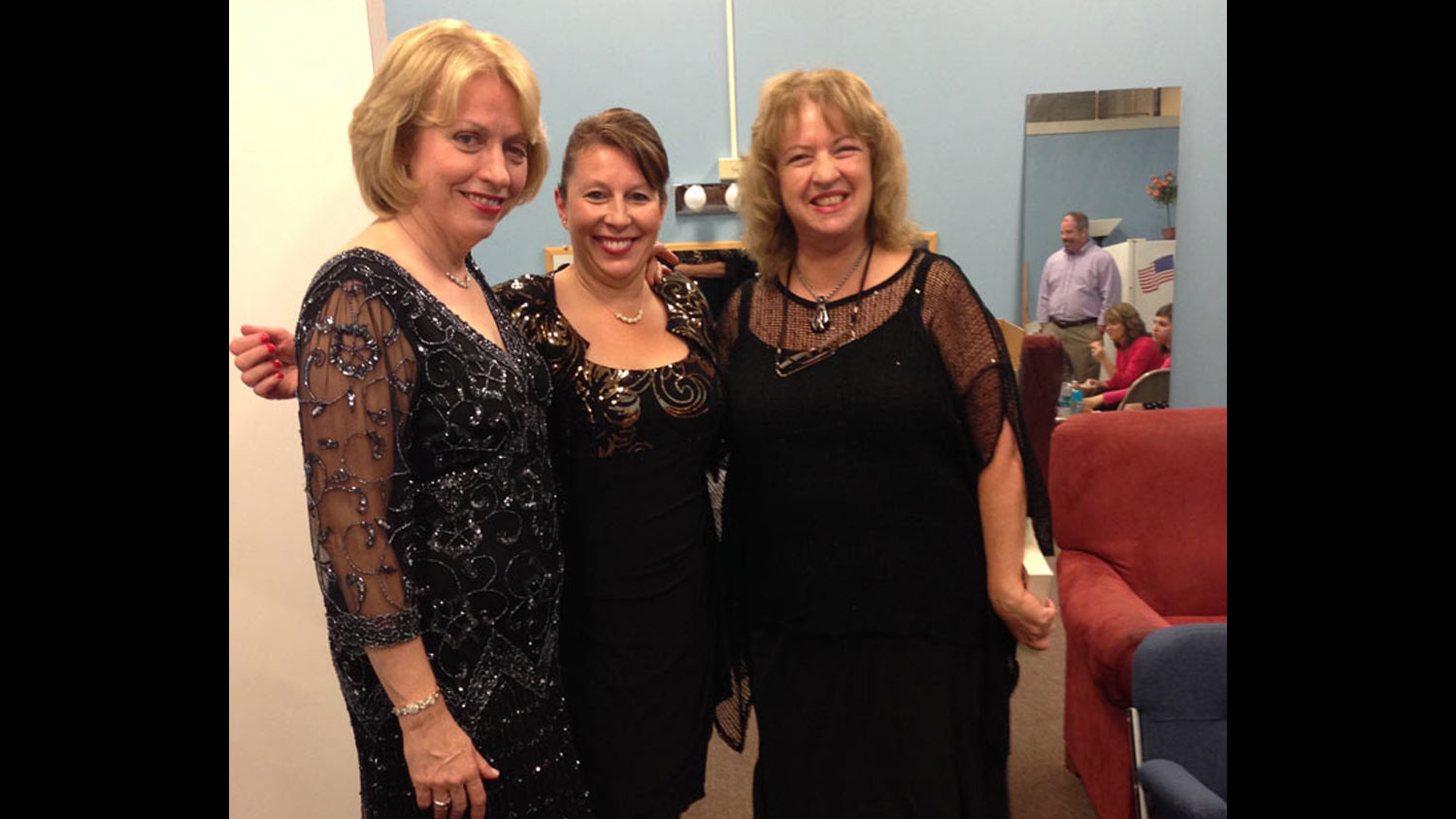   Backstage with singer Nancy Donnelly and pianist Peg Delaney before headlining a benefit concert for the Double H Ranch, Glens Falls, NY  