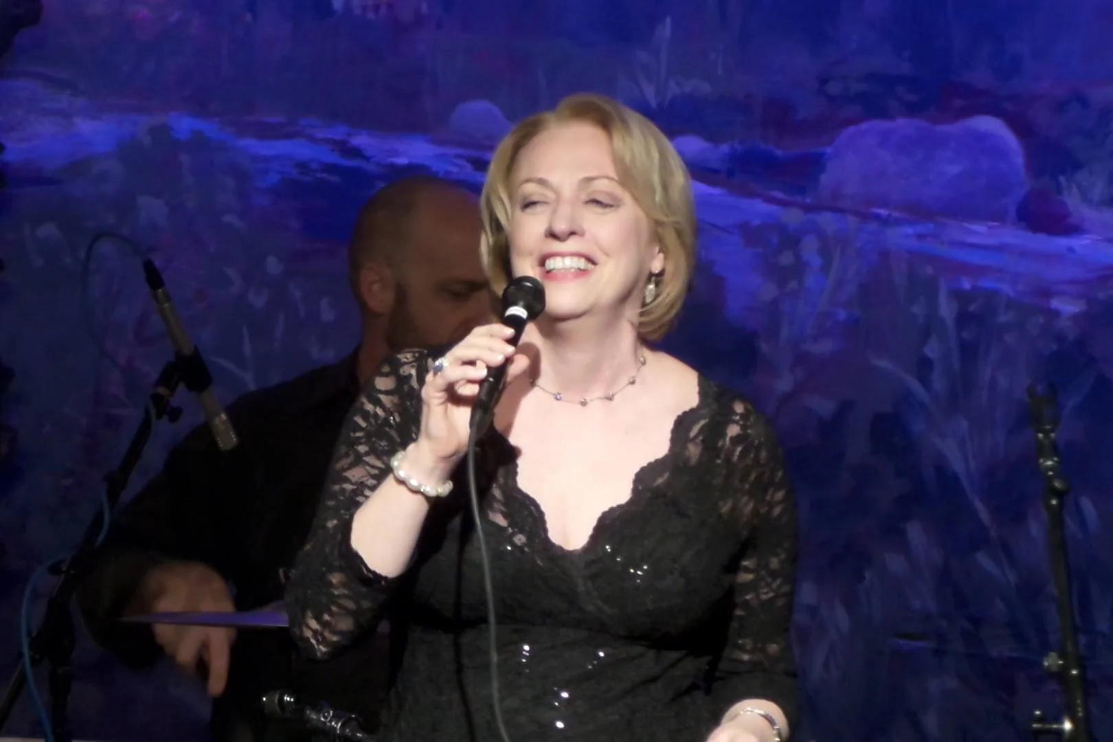 Singing at Hubbard Hall, Cambridge, NY, in an evening featuring the songs of Bob Warren