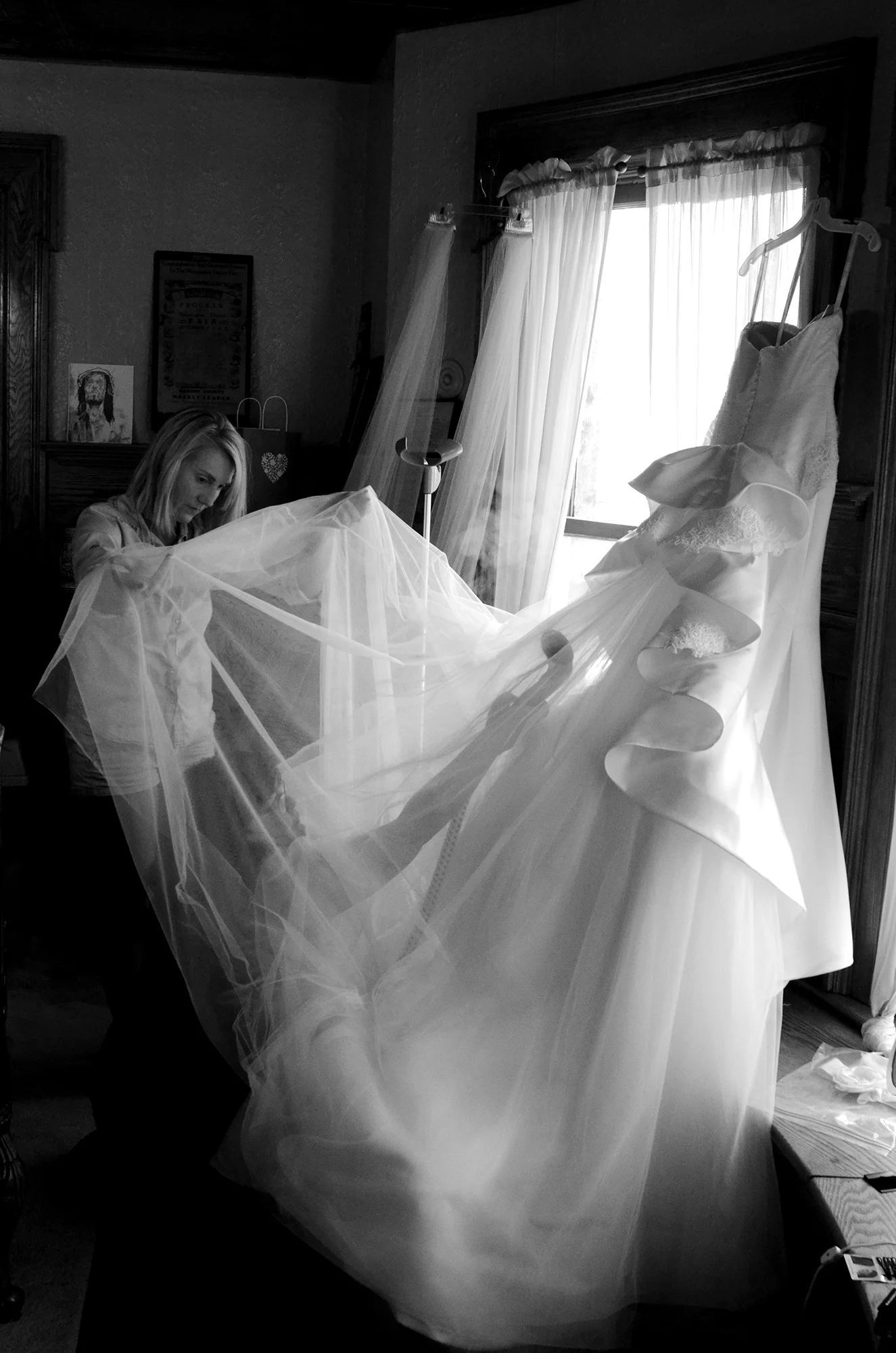 Steaming the dress